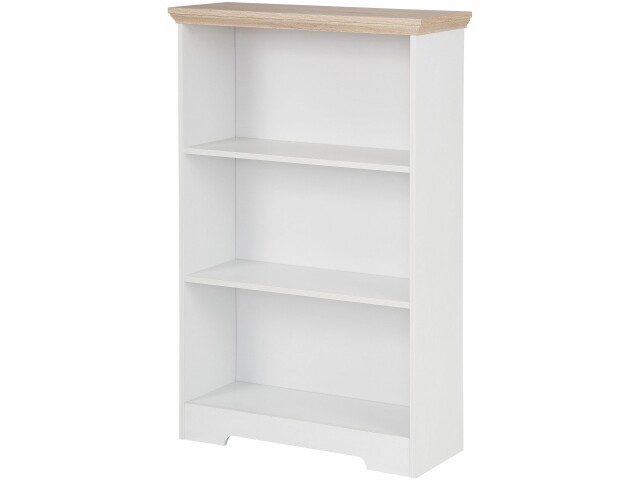 Bücherregal >Nantes< in Eiche Dekor / Weiß - 73x113x32cm (BxHxT)
