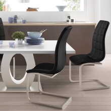 Freischwinger >Lyon< (2er-Set) in Schwarz - 52x101x54cm (BxHxT)