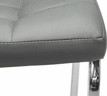 4-Fußstuhl >Lienz< (2er-Set) in Grau, Polyurethan - 43x98x60cm (BxHxT)