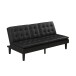 Schlafsofa >Manchester< 3-Sitzer aus PU-Kunstleder, Schwarz - 191x81x91 (BxHxT)