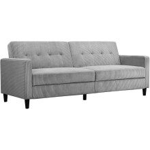 Schlafsofa >Hannover II< in Grau, Cord -...