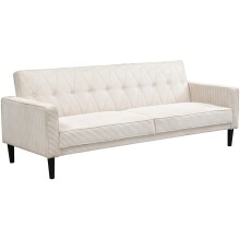 Schlafsofa >Aarhus< in Creme, Cord - 213x81x86cm...