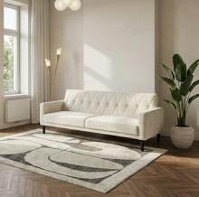 Schlafsofa >Aarhus< in Creme, Cord - 213x81x86cm (BxHxT)