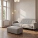 Schlafsofa >Aarhus< in Hellgrau, Stoff - 213x81x86cm (BxHxT)