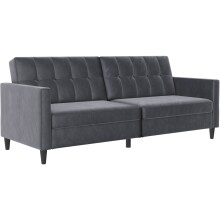 Schlafsofa >Hannover< in Anthrazit, Samt -...