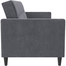 Schlafsofa >Hannover< in Anthrazit, Samt - 203x82x83cm (BxHxT)