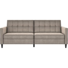 Schlafsofa >Hannover< in Taupe, Samt - 203x82x83cm (BxHxT)