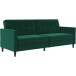 Schlafsofa >Hannover< in Dunkelrün, Samt - 203x82x83cm (BxHxT)