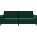 Schlafsofa >Hannover< in Dunkelrün, Samt - 203x82x83cm (BxHxT)