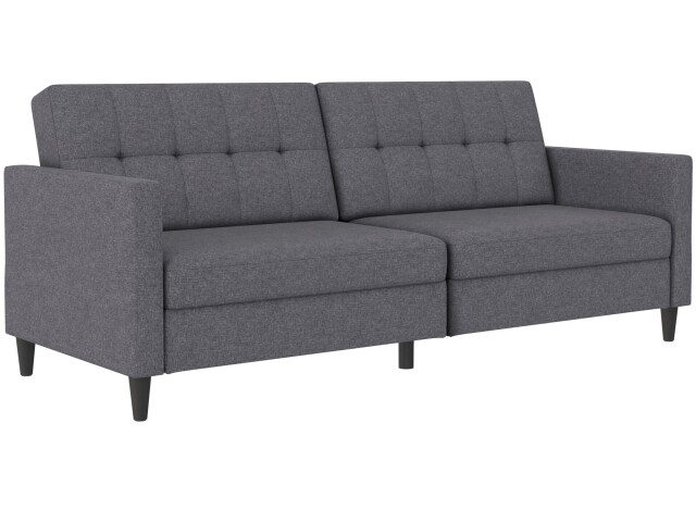 Schlafsofa >Hannover< in Leinenoptik Grau - 203x82x83 (BxHxT)