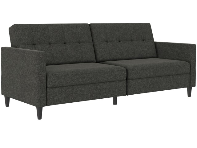 Schlafsofa >Hannover<i n Leinenoptik, Anthrazit - 203x82x83 (BxHxT)