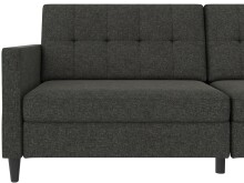 Schlafsofa >Hannover<i n Leinenoptik, Anthrazit - 203x82x83 (BxHxT)