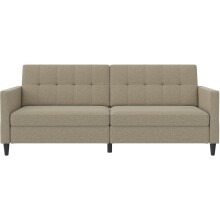 Schlafsofa >Hannover< in Leinenoptik, Cappuccino - 203x82x83 (BxHxT)