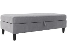Hocker >Hannover< mit Stauraum, in Grau, Samt - 130x43x69cm (BxHxT)