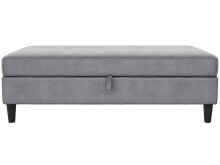 Hocker >Hannover< mit Stauraum, in Grau, Samt - 130x43x69cm (BxHxT)