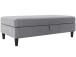 Hocker >Hannover< mit Stauraum, in Grau, Samt - 130x43x69cm (BxHxT)