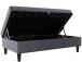 Hocker >Hannover< mit Stauraum, in Anthrazit, Samt - 130x43x69cm (BxHxT)