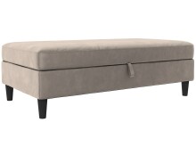 Hocker >Hannover< mit Stauraum, in Taupe, Samt -...