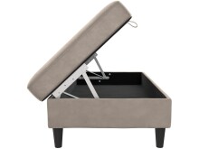 Hocker >Hannover< mit Stauraum, in Taupe, Samt - 130x43x69cm (BxHxT)