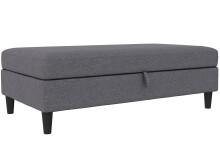 Hocker >Hannover< mit Stauraum, aus Leinen Grau -...
