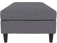 Hocker >Hannover< mit Stauraum, aus Leinen Grau - 130x43x69 (BxHxT)