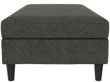 Hocker >Hannover< mit Stauraum, Bezug Leinen in Anthrazit - 130x43x69 (BxHxT)
