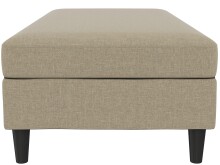 Hocker >Hannover< mit Stauram, Cappuccino, Leinenstoff-Optik c