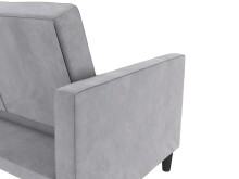 Schlafsofa >Palermo< in Grau, Samt - 207x86x86cm (BxHxT)