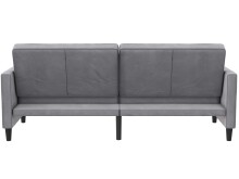 Schlafsofa >Palermo< in Grau, Samt - 207x86x86cm (BxHxT)