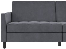 Schlafsofa >Palermo< in Anthrazit, Samt - 207x86x86cm (BxHxT)