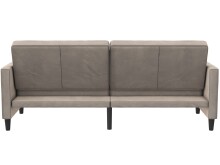 Schlafsofa >Palermo< in Taupe, Samt - 207x86x86cm (BxHxT)
