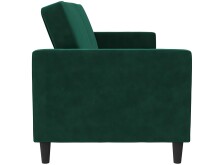 Schlafsofa >Palermo< in Dunkelgrün, Samt - 207x86x86cm (BxHxT)