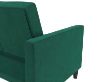 Schlafsofa >Palermo< in Dunkelgrün, Samt - 207x86x86cm (BxHxT)