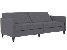 Schlafsofa >Palermo< Leinenoptik Grau - 207x86x86 (BxHxT)