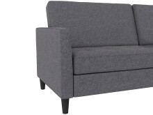 Schlafsofa >Palermo< Leinenoptik Grau - 207x86x86 (BxHxT)