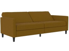 Schlafsofa >Palermo< in Leinenoptik, Curry - 207x86x86 (BxHxT)