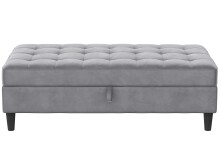 Hocker >Palermo< mit Stauraum,in Grau, Samt - 130x43x69cm (BxHxT)