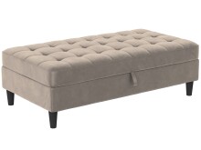 Hocker >Palermo< mit Stauraum, Farbe beige, Samt -...