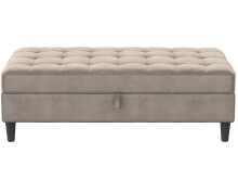 Hocker >Palermo< mit Stauraum, Farbe beige, Samt - 130x43x69cm (BxHxT)