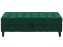 Hocker >Palermo< mit Saturaum, Farbe dunkelgrün, Samt - 130x43x69cm (BxHxT)