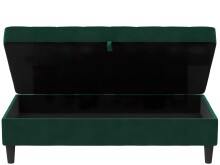 Hocker >Palermo< mit Saturaum, Farbe dunkelgrün, Samt - 130x43x69cm (BxHxT)