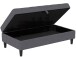 Hocker >Palermo< mit Stauraum, Webstoff in Leinenoptik Grau - 130x43x69 (BxHxT)