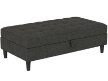 Hocker >Palermo< mit Sztauraum, Leinenstoff-Optik...