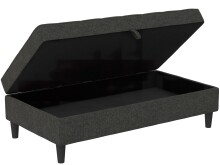 Hocker >Palermo< mit Sztauraum, Leinenstoff-Optik anthrazit - 130x43x69 (BxHxT)