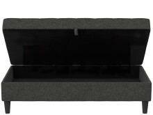 Hocker >Palermo< mit Sztauraum, Leinenstoff-Optik anthrazit - 130x43x69 (BxHxT)