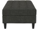 Hocker >Palermo< mit Sztauraum, Leinenstoff-Optik anthrazit - 130x43x69 (BxHxT)