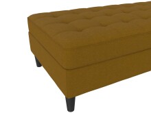 Hocker >Palermo< mit Stauraum, Webstoff in Leinenoptik Curry - 130x43x69 (BxHxT)