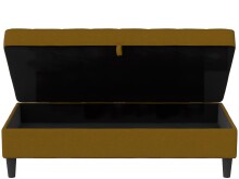 Hocker >Palermo< mit Stauraum, Webstoff in Leinenoptik Curry - 130x43x69 (BxHxT)