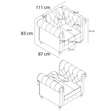 Loungesessel >Firenze II< Relaxfunktion, in Grau, Cord - 111x83x87cm (BxHxT)