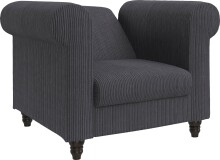 Loungesessel >Firenze II< Relaxfunktion,  Anthrazit, Cord - 111x83x87cm (BxHxT)